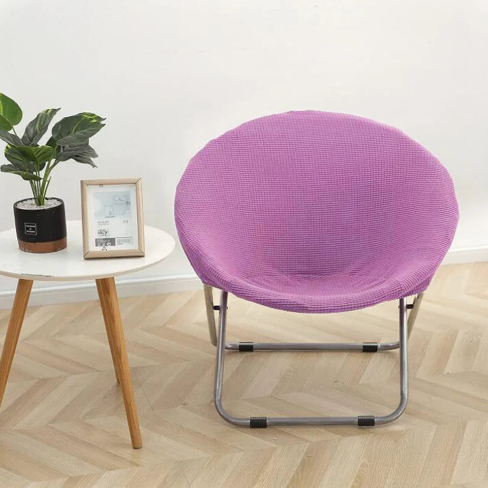 Round Jacquard Fabric Saucer Chair Slipcover Polyester Moon Chair Cover Jacquard Moon Chair Slipcovers Saucer Chair
