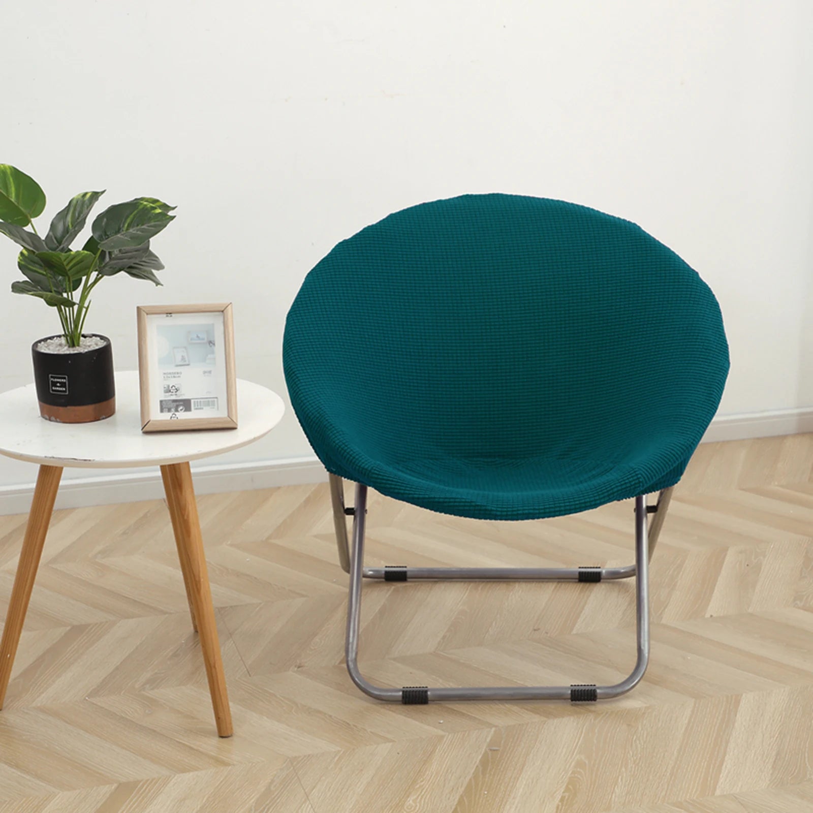 Round Jacquard Fabric Saucer Chair Slipcover Polyester Moon Chair Cover Jacquard Moon Chair Slipcovers Saucer Chair