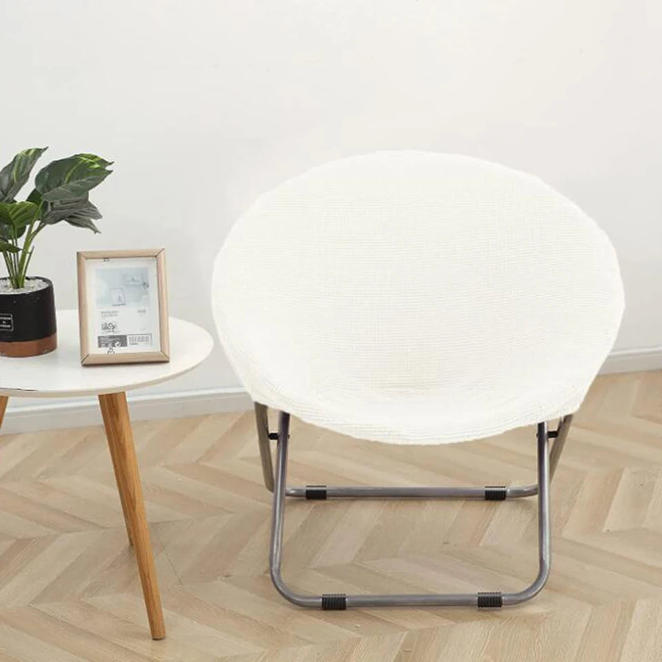 Round Jacquard Fabric Saucer Chair Slipcover Polyester Moon Chair Cover Jacquard Moon Chair Slipcovers Saucer Chair