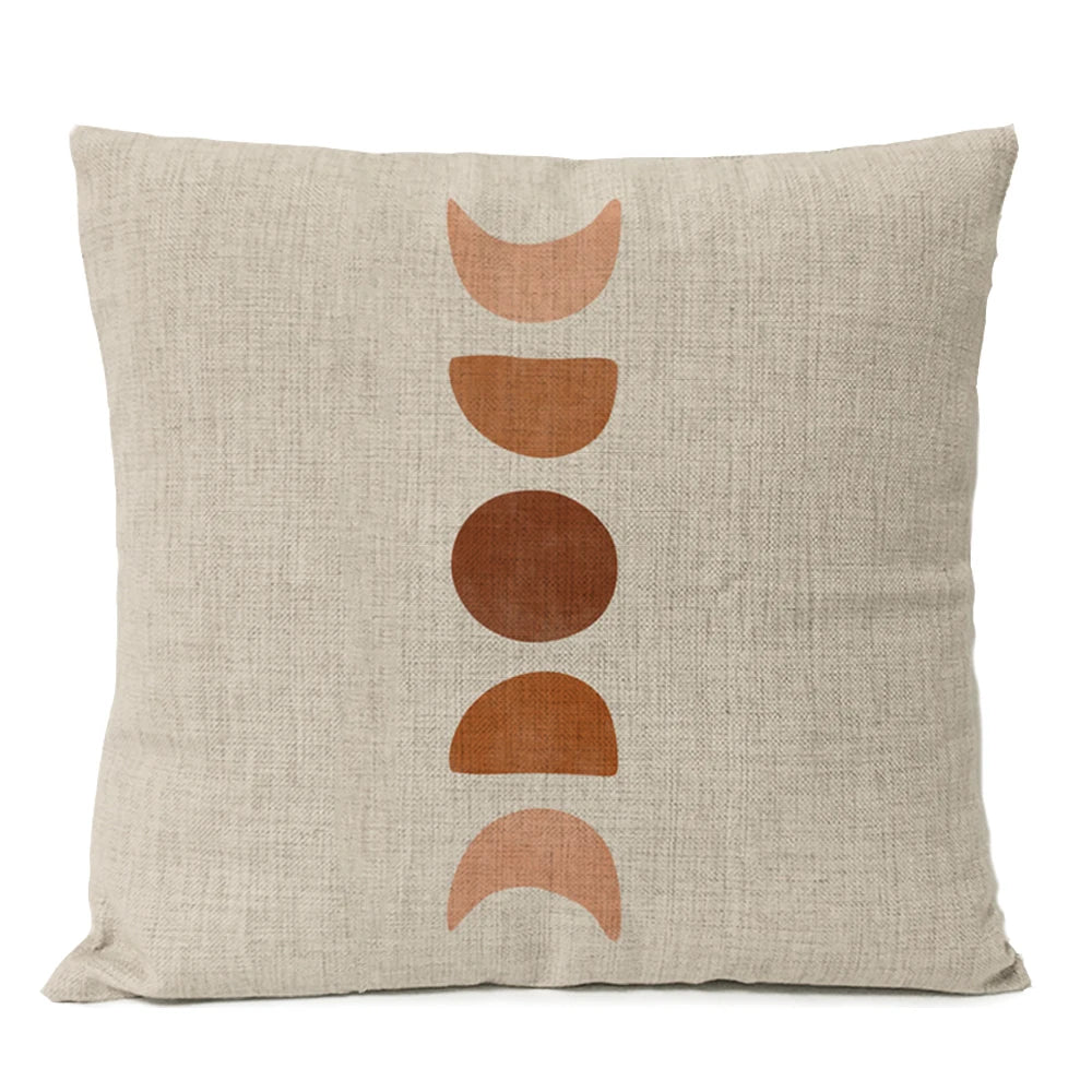 Home Decorative Boho Throw Pillow Cover Geometry Bohemia Sun Moon Leaf Linen Pillow Case Living Room Office Decor Sofa Cushion