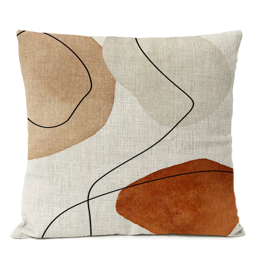 Home Decorative Boho Throw Pillow Cover Geometry Bohemia Sun Moon Leaf Linen Pillow Case Living Room Office Decor Sofa Cushion