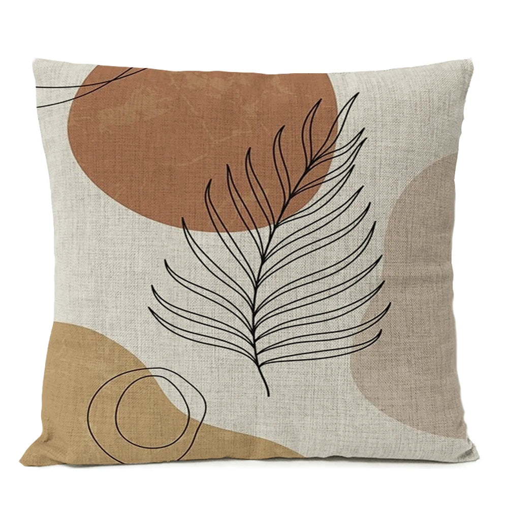 Home Decorative Boho Throw Pillow Cover Geometry Bohemia Sun Moon Leaf Linen Pillow Case Living Room Office Decor Sofa Cushion