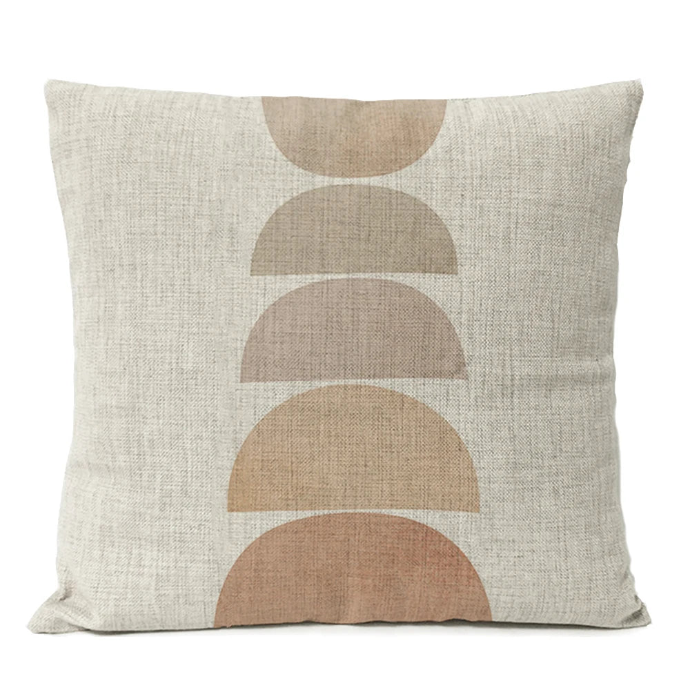 Home Decorative Boho Throw Pillow Cover Geometry Bohemia Sun Moon Leaf Linen Pillow Case Living Room Office Decor Sofa Cushion