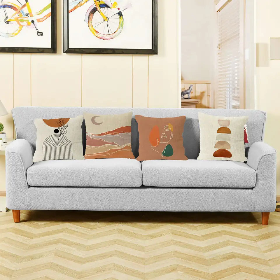 Home Decorative Boho Throw Pillow Cover Geometry Bohemia Sun Moon Leaf Linen Pillow Case Living Room Office Decor Sofa Cushion
