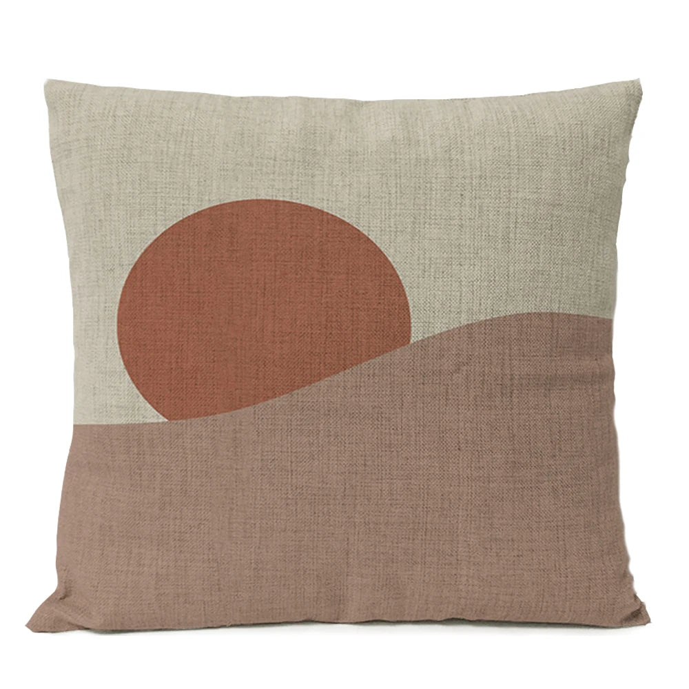 Home Decorative Boho Throw Pillow Cover Geometry Bohemia Sun Moon Leaf Linen Pillow Case Living Room Office Decor Sofa Cushion