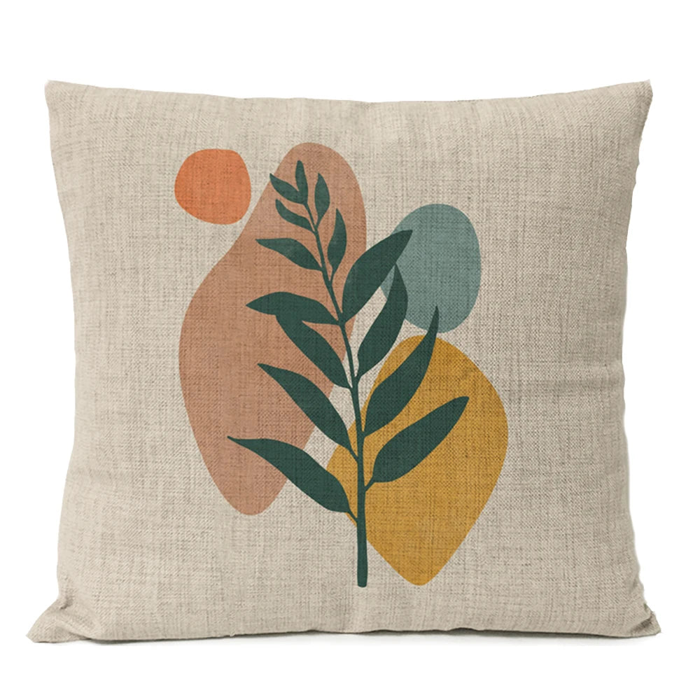 Home Decorative Boho Throw Pillow Cover Geometry Bohemia Sun Moon Leaf Linen Pillow Case Living Room Office Decor Sofa Cushion