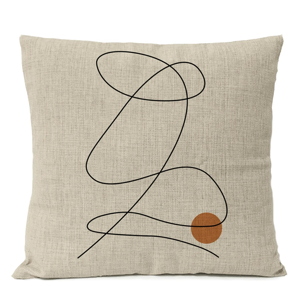 Home Decorative Boho Throw Pillow Cover Geometry Bohemia Sun Moon Leaf Linen Pillow Case Living Room Office Decor Sofa Cushion