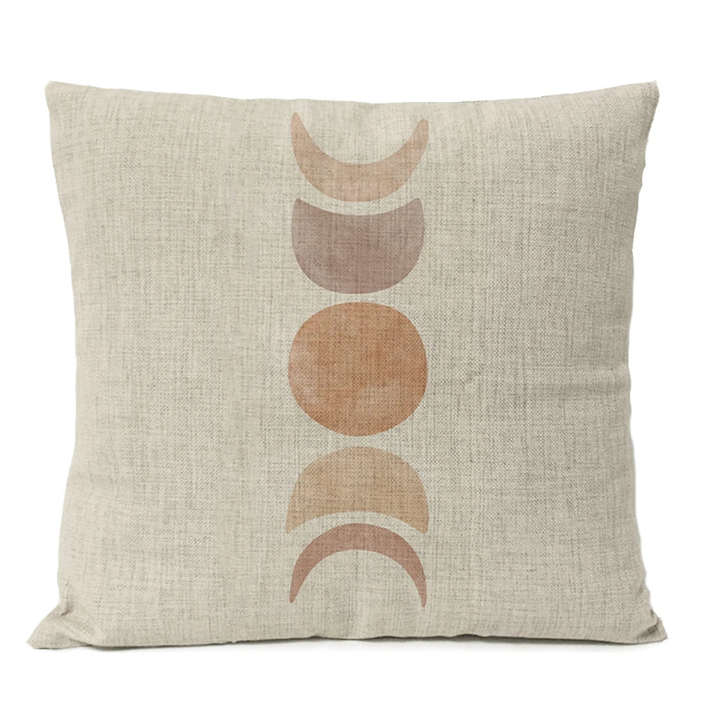 Home Decorative Boho Throw Pillow Cover Geometry Bohemia Sun Moon Leaf Linen Pillow Case Living Room Office Decor Sofa Cushion