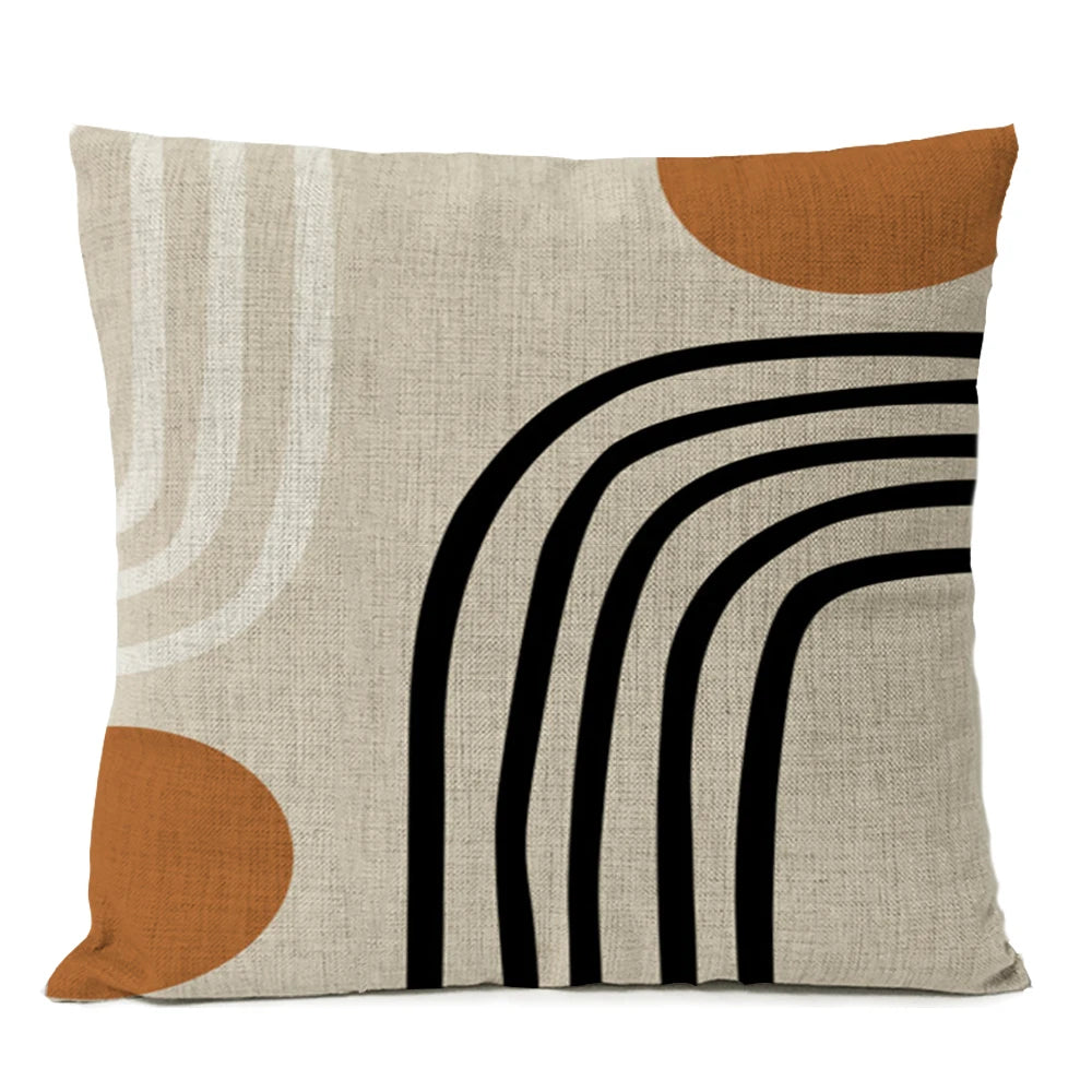 Home Decorative Boho Throw Pillow Cover Geometry Bohemia Sun Moon Leaf Linen Pillow Case Living Room Office Decor Sofa Cushion